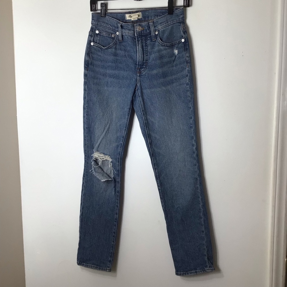 MADEWELL jeans women 23 distressed knee mid rise perfect vintage classic